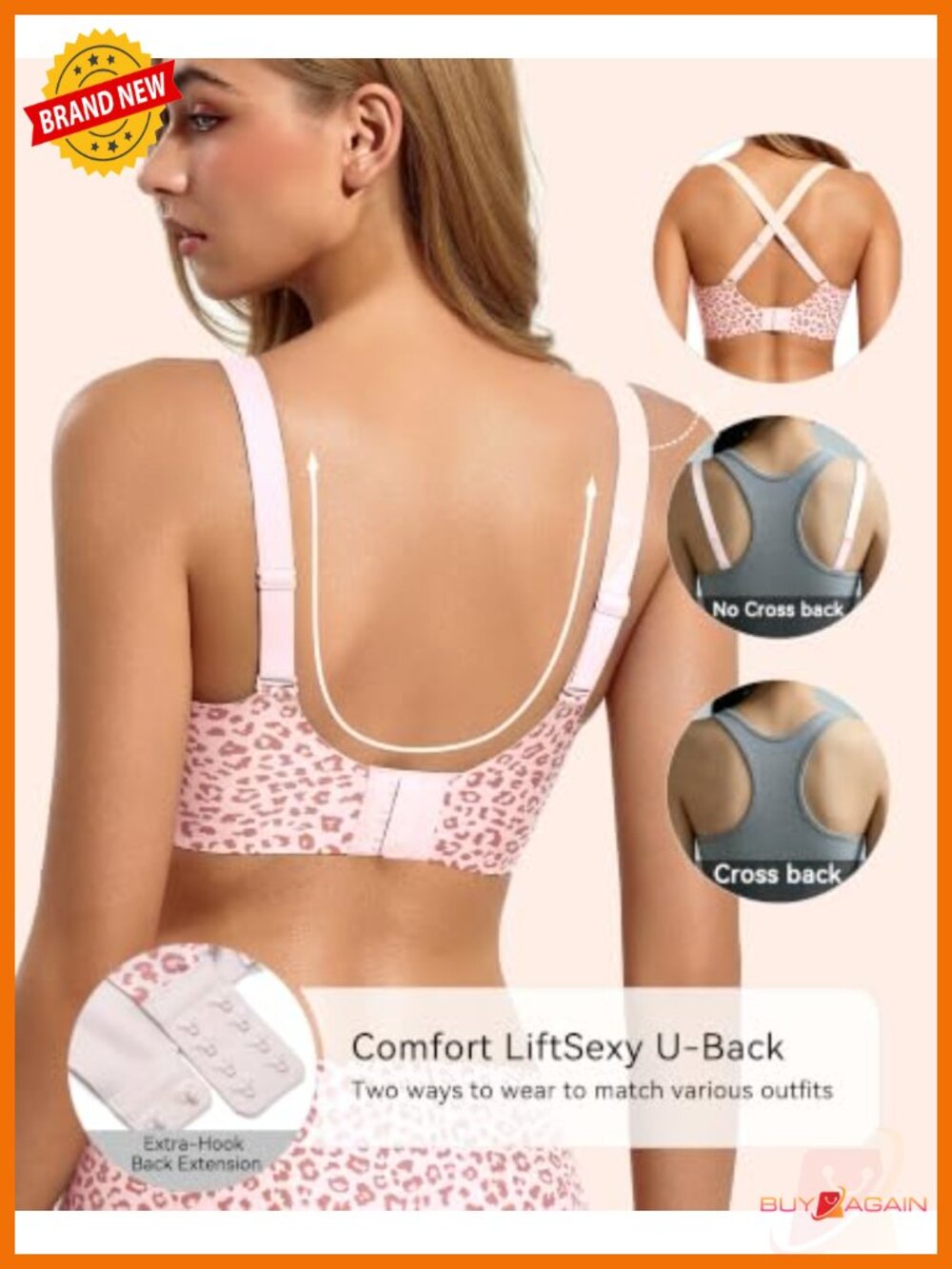 Full Coverage Wireless Bra Scalloped Edge Seamless T-Shirt Bra - Picture 2 of 6